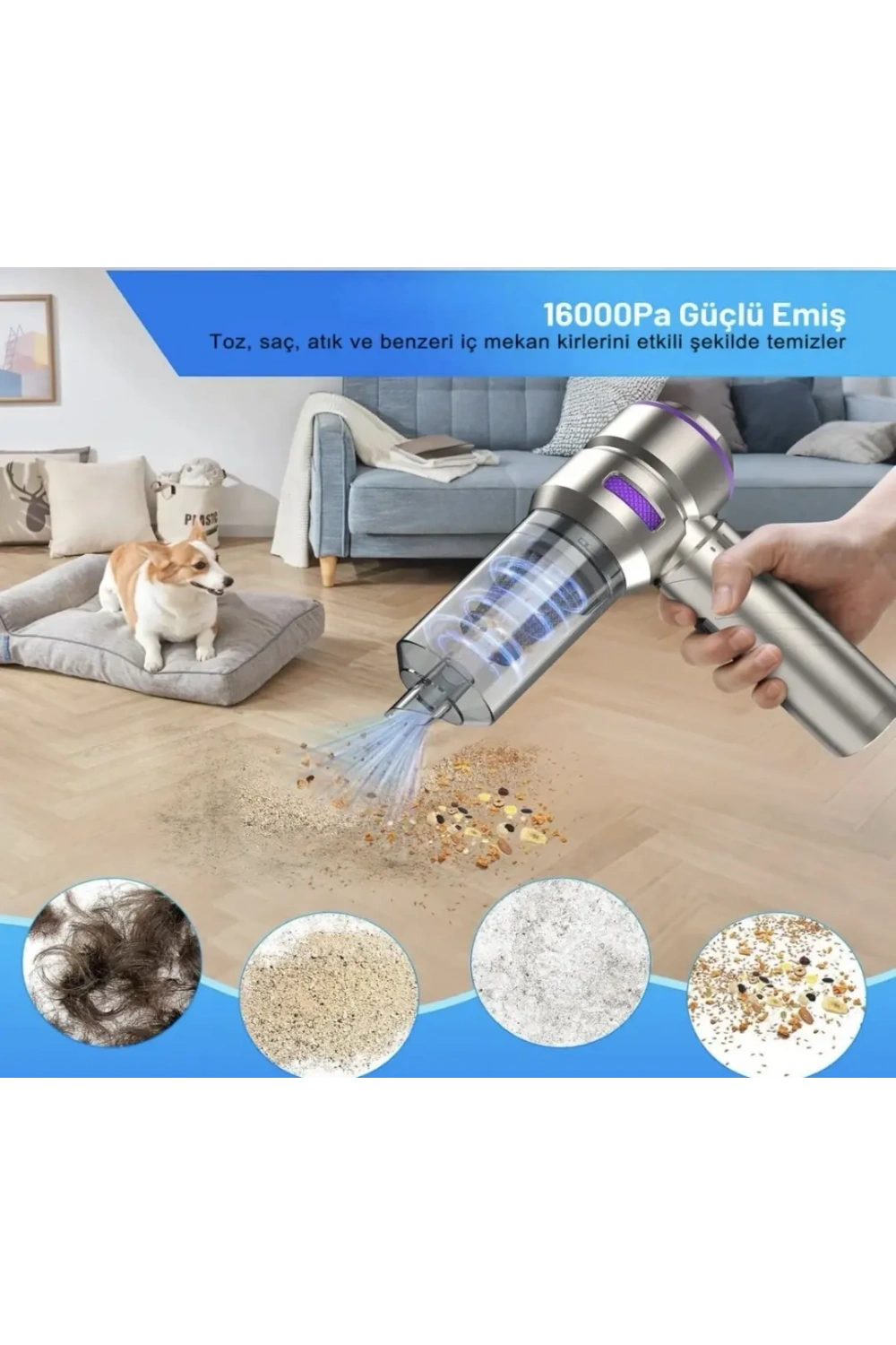 Oto Süpürge Plus Max 17000 Pa 100 Watt Şarjlı Süpürge