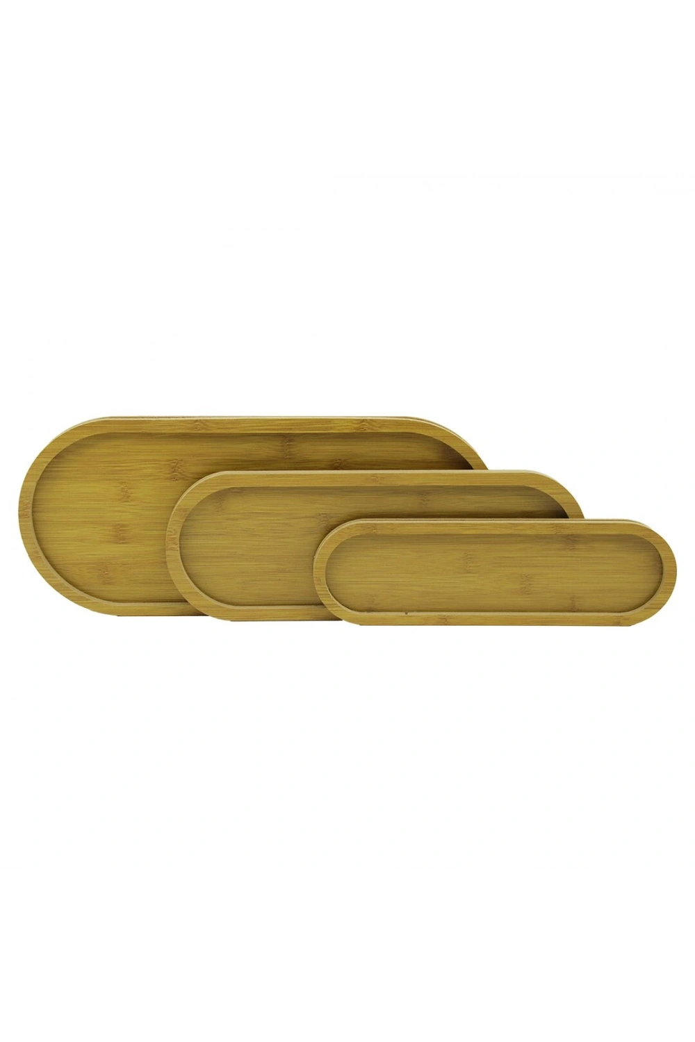 Pablıto Home Pbt-317 ( Dikdörtgen ) ( Oval Kenar ) ( 3 Boy ) ( Ahşap Mdf ) Sunum Tepsi Seti ( 10 X 33.3 - 14.5 X 39 - 19 X 45cm )*24
