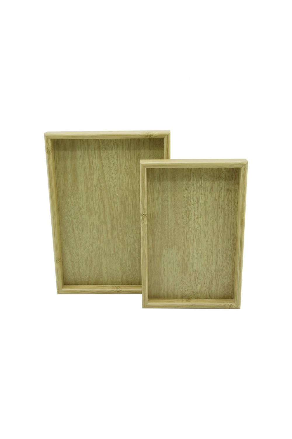 Pablıto Home Pbt-362 (açık Kahverengi) (2li Set) (dikdörtgen) Ahşap Bambu Sunum Tepsi (20x30cm- 25x35cm- Derinlik: 2cm)*20=k