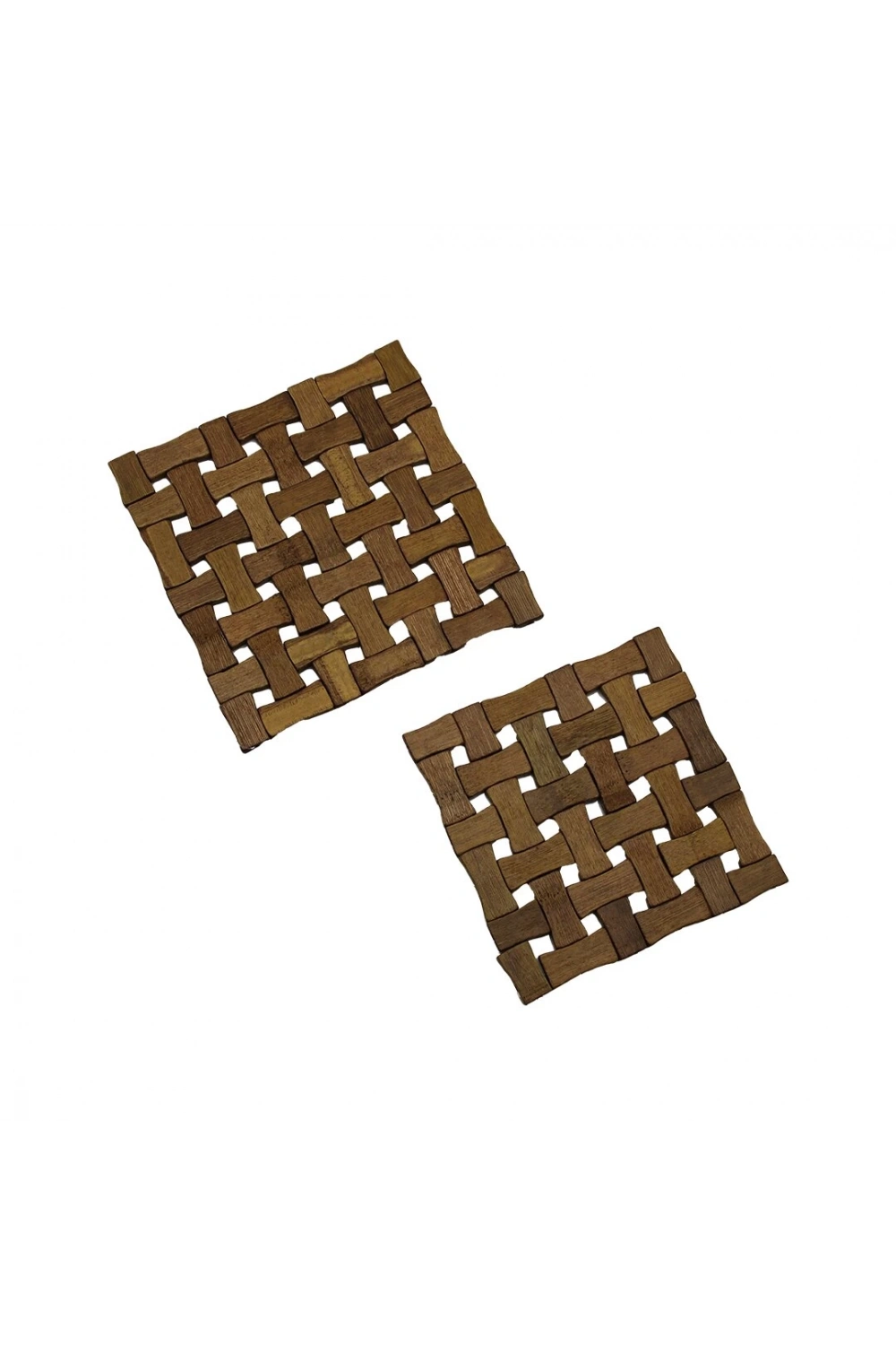 Pablıto Home Tata Pbt-044 ( 2pcs ) ( Kare=16cm--19cm ) Bambu Ahşap Nihale*6x20