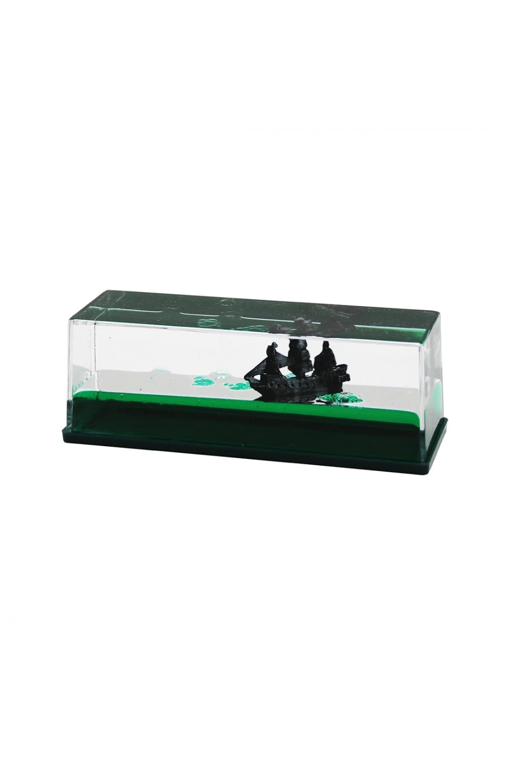 Pablıto Pbt-257 ( Yeşil Su & Gemi ) ( Dikdörtgen Mika ) Yüzen Batmayan Gemi ( Dekoratif Biblo Akvaryum ) ( 15x5x5.2cm )*48