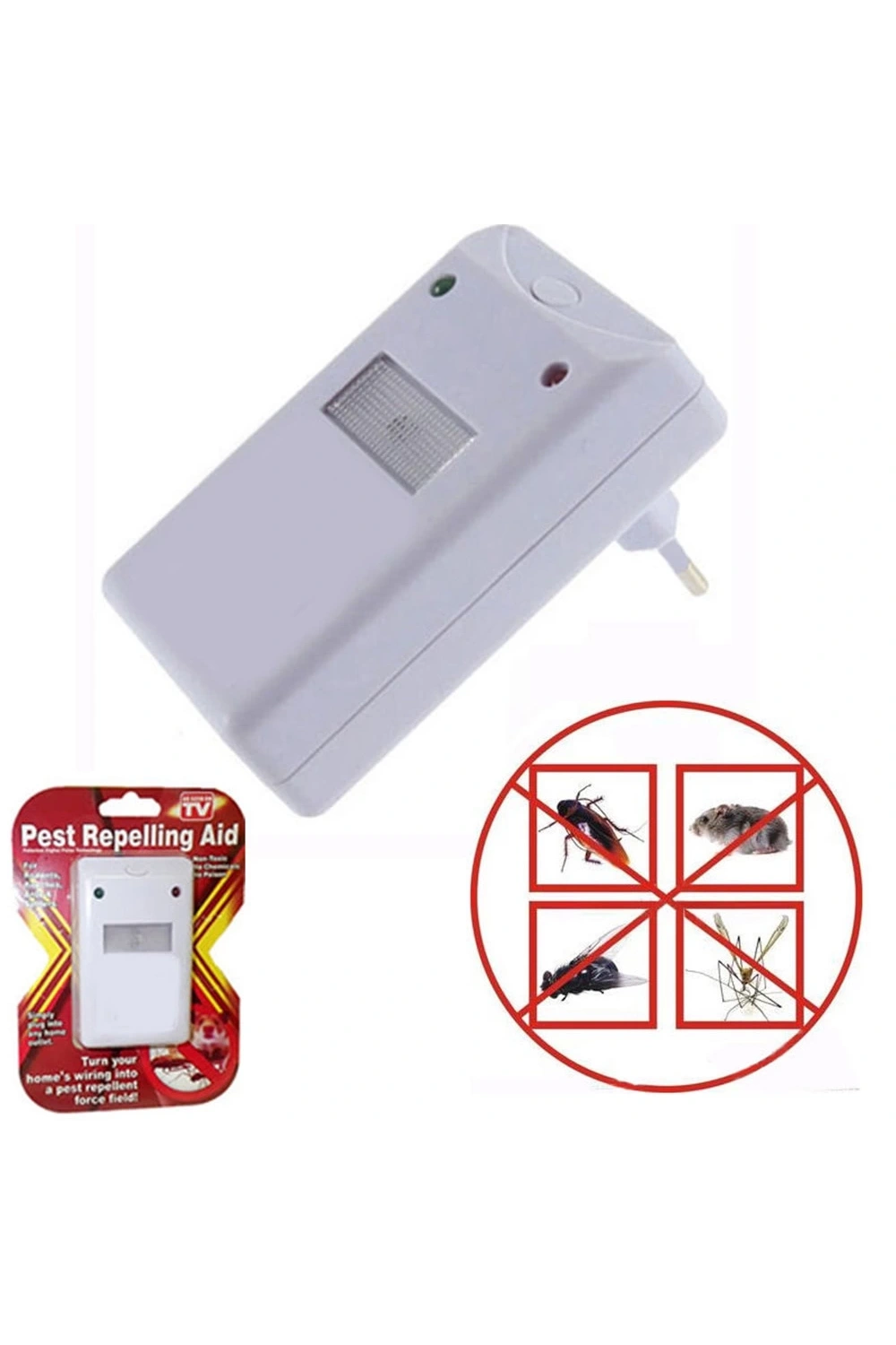 Pest Repeller Böcek Sinek Haşere Fare Kovucu Ultrasonik Zararlı Kovar Cihaz