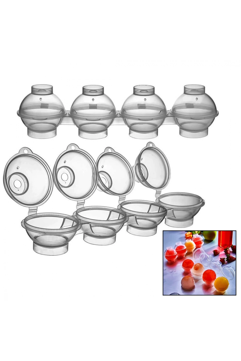 Plastlife Kp-152 ( 4lü Top ) Küre Buz Kalıp Sızdırmaz Plastik Buzluk*48=k
