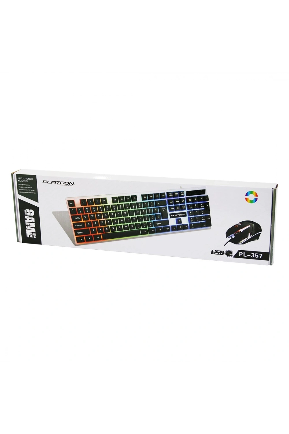 Platoon Pl-357 (ışıklı) (usb Kablolu) (oyuncu) (klavye & Mouse) (set) (süspansiyon Tuş Takımı) (yüksek Usb Bağlantı Hızı)*20