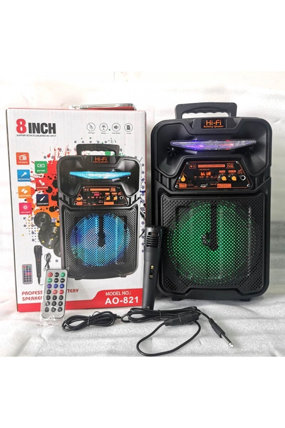 Platoon PL-4680 Bluetooth/Sd/Usb Girişli 8Kumandalı Işıklı Müzik Kutusu