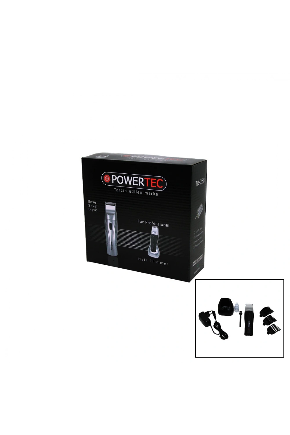 Powertec Tr-258 Ense Sakal Bıyık Saç Kesme Traş Makinesi*20