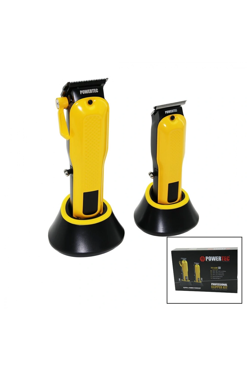 Powertec Tr-4400 (2li Set) Prof.berber Traş Makine (saç Kesme & Ense Çizim) (metal Kasa) (usb Şarj & Standlı)*12