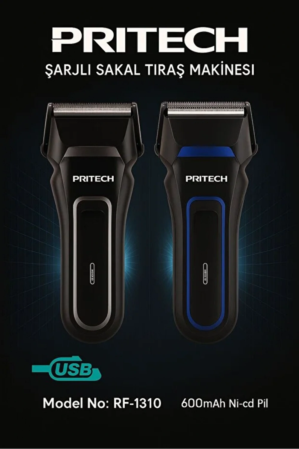 Pritech Şarjlı Sakal Tıraş Makinesi Seyahat Rf-1310