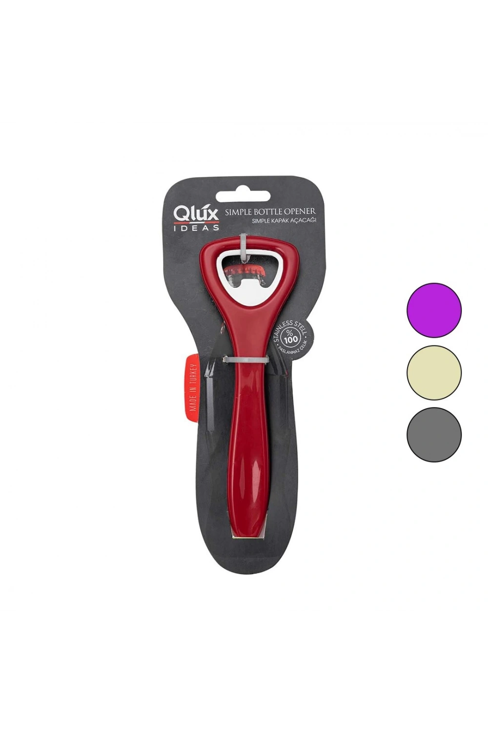 Qlux Bsf-00901 Sımple Kapak Açacak ( Renkli Plastik Saplı )*50