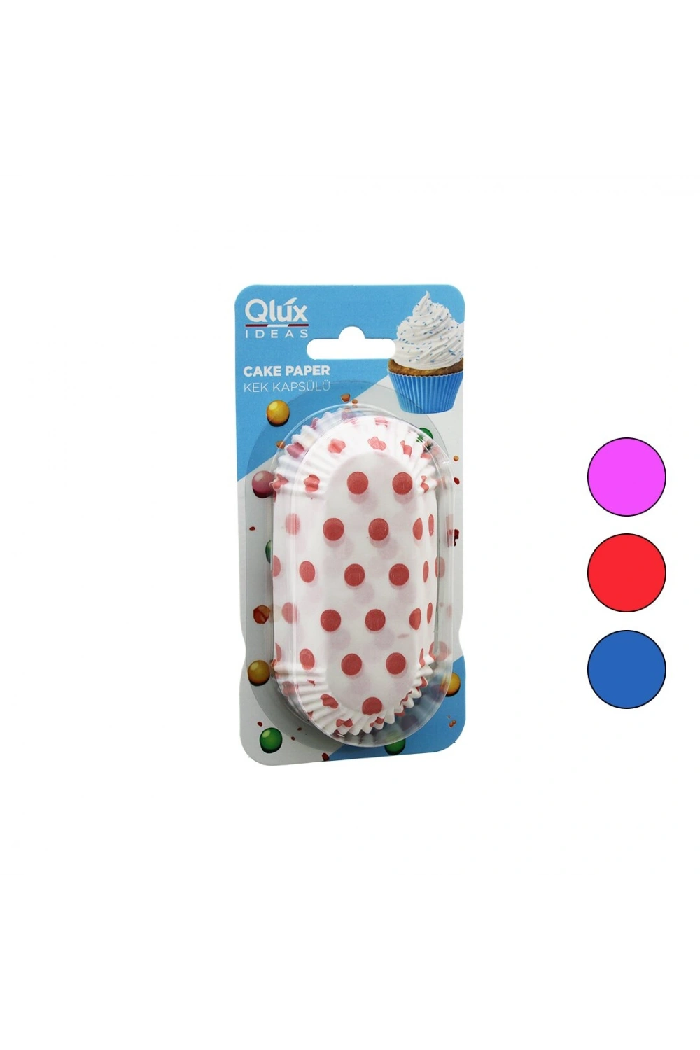 Qlux L-00167 ( Elips & Geniş ) ( Kartela ) ( Kağıt ) Kek Kapsülü*60