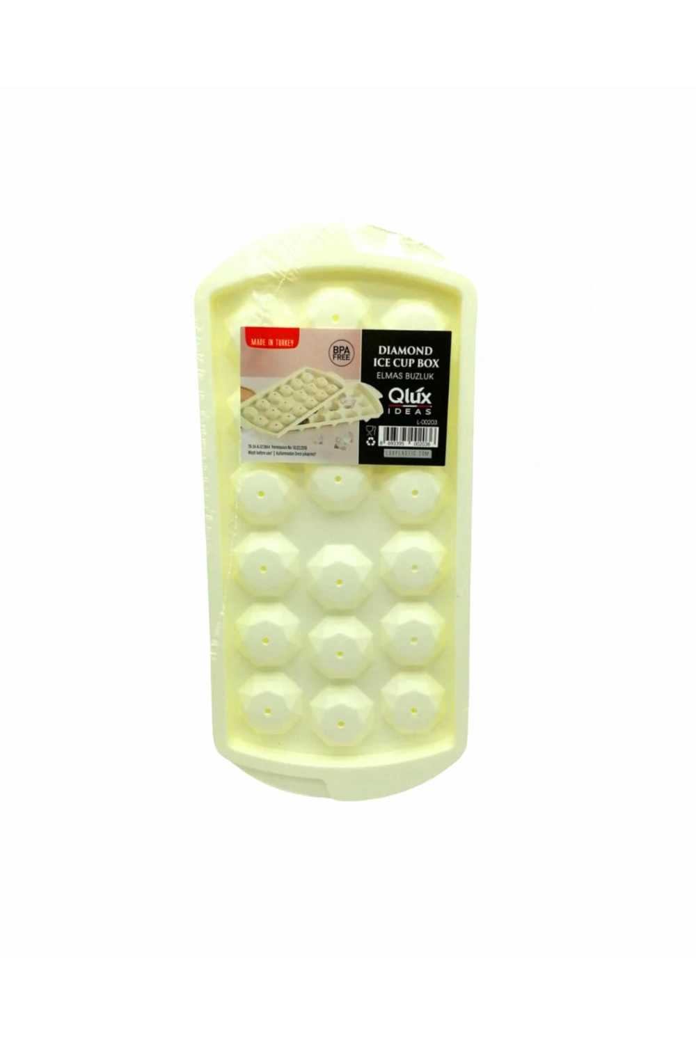 Qlux L-00203 ( Dıamond Elmas Şekil ) ( 18li ) Buzluk ( Kapaklı ) ( Plastik )*24=k