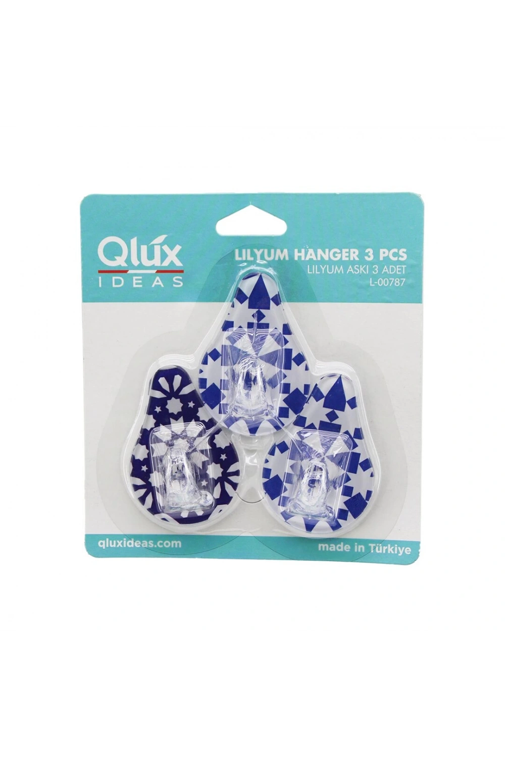 Qlux L-00292 ( 3pcs ) Lilyum Yapışkanlı ( Mika Kristal Plastik ) Askı*60