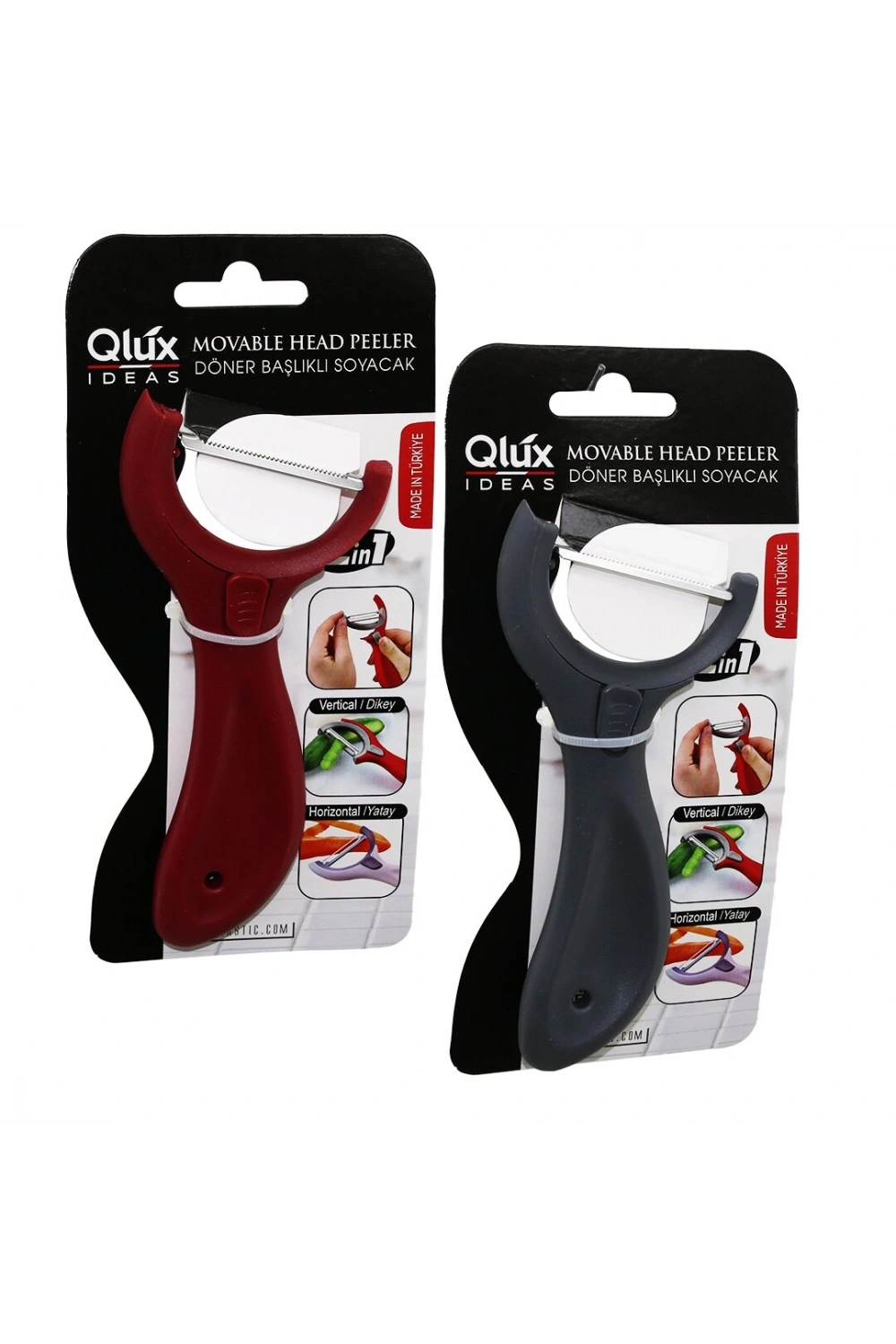 Qlux L-00623 ( 2in1 ) Döner Başlıklı Soyacak ( Dikey & Yatay Kullanım )*50=k