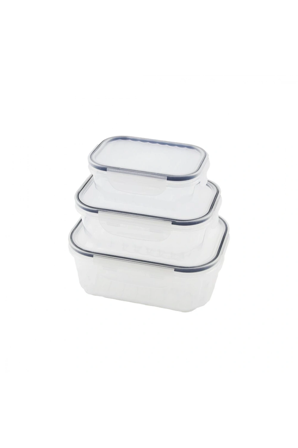 Qlux L-00879-2 ( 3pcs ) Quick Sızdırmaz Saklama Kabı Seti (şeffaf Kap & Buğulu-contalı Kapak) ( 500-1000-1700ml)*16