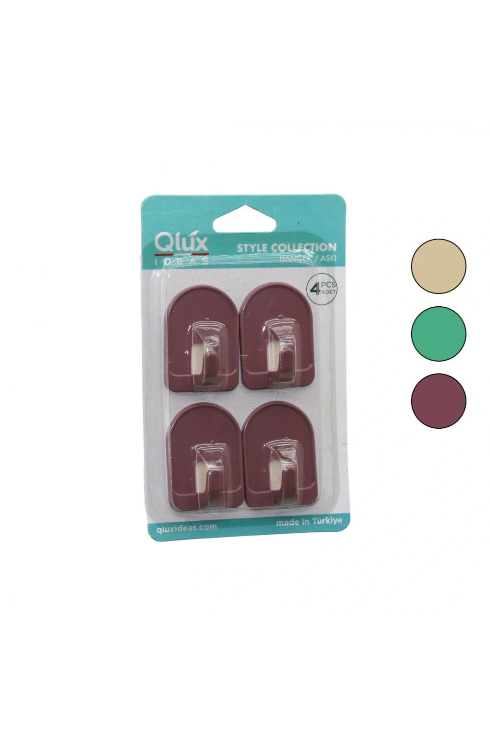 Qlux L-00953 ( 4pcs ) Dome Askı No-1 ( Rekli Plastik ) ( Yapışkanlı Montaj )*80