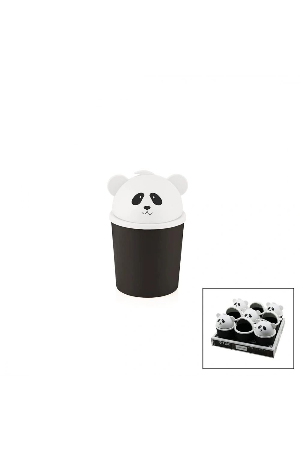 Qlux L-00988 Panda ( Mini ) Masa Üstü Çöp Kovası ( Ofis & Çocuk Odası & Makyaj Vb.)*18=k
