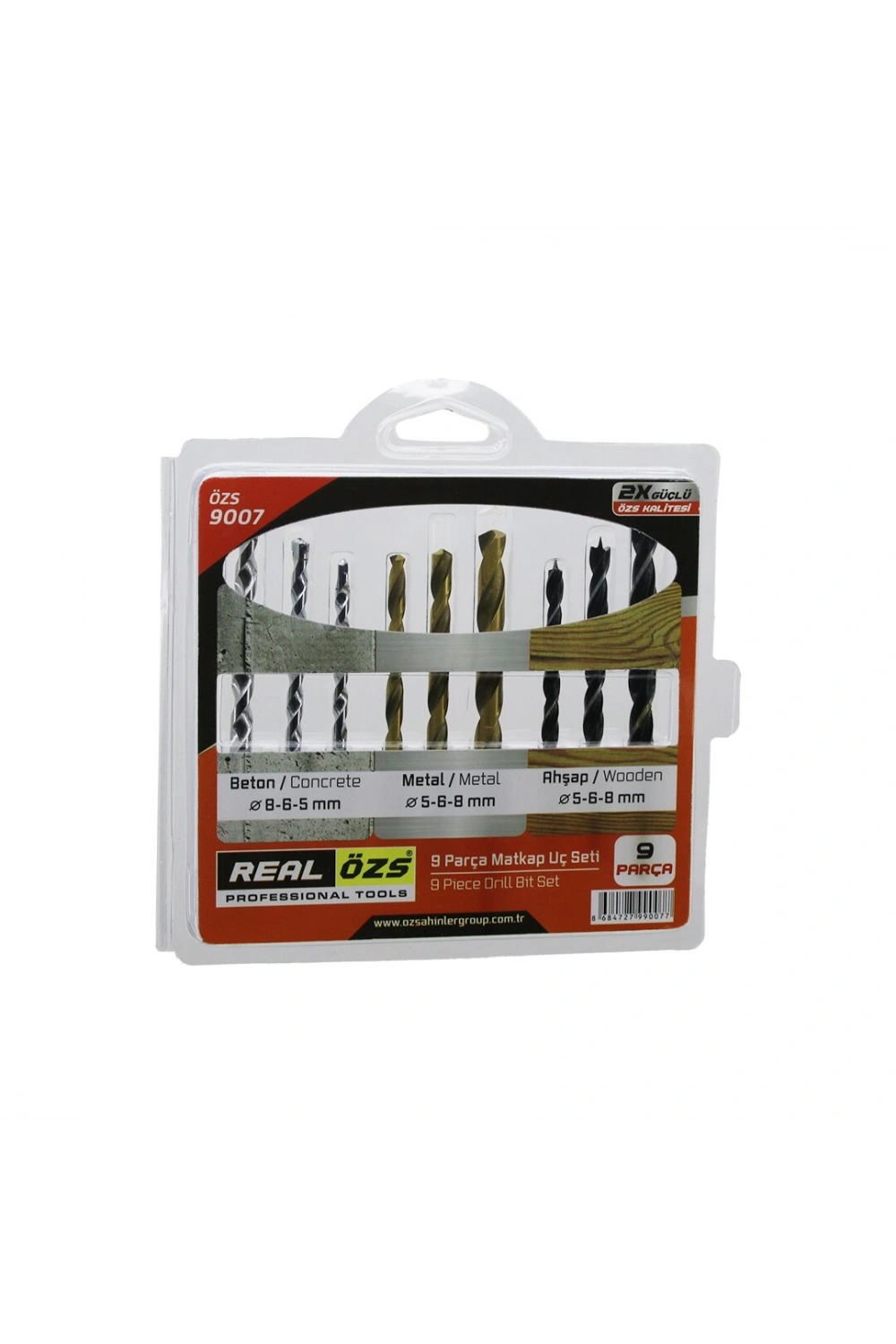 Real Özs-1004 Lrd-16-64( 9pcs ) Matkap Ucu Seti ( Beton & Metal & Ahşap & 5-6-8mm )*100