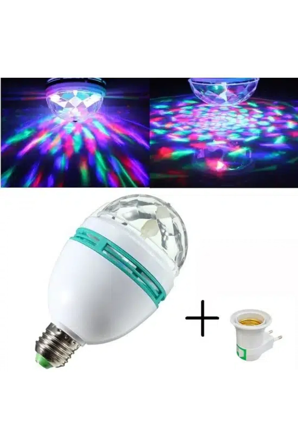 Renkli Led Ampul Disko Ampulü Hareketli 360 Derece Dönen Disko Topu