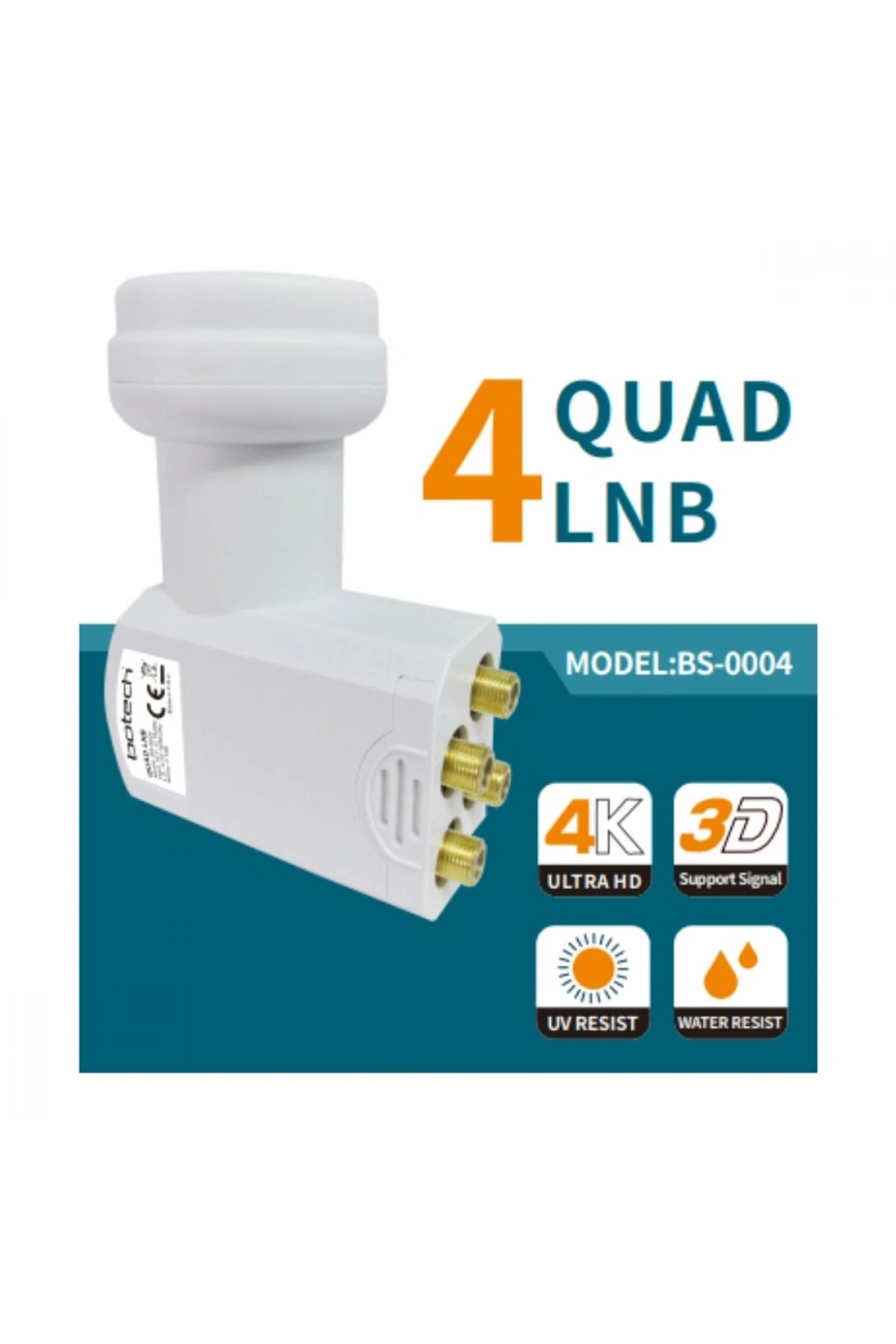 Rose Rle-400 ( 4lü ) Uydu ( Lnb ) Unıversal Quad ( Full Hd & 3d & 0.1db )*100