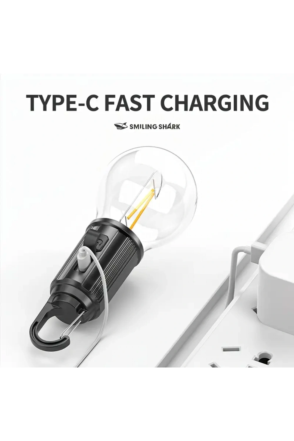 Rustik Taşınabilir Şarjlı Tasarruflu Ampul 10w Led Lamba Type-c Şarj Askılı Asma Aydınlatma