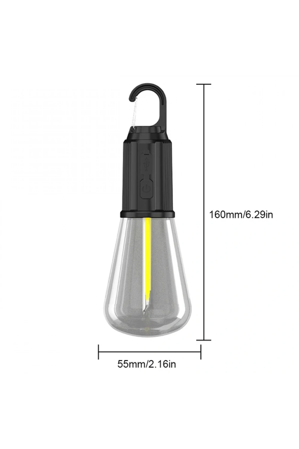 Rustik Taşınabilir Şarjlı Tasarruflu Ampul 10w Led Lamba Type-c Şarj Askılı Asma Aydınlatma T020