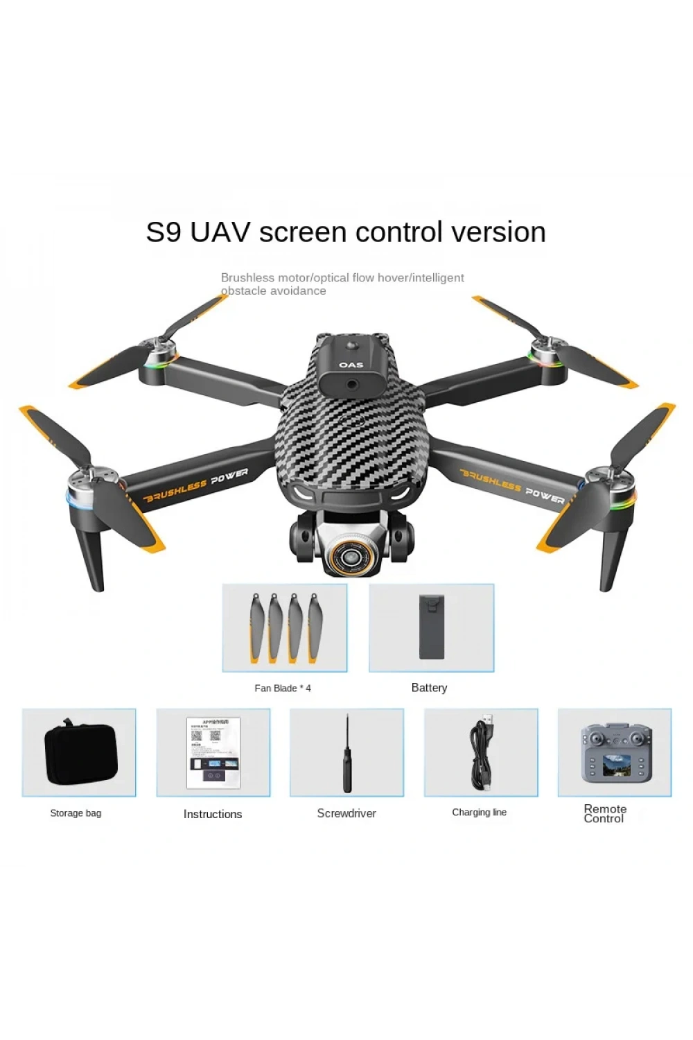 S9 Pro 4k Kamera Drone Uzaktan Kumandalı Katlanabilir, Rc Drone