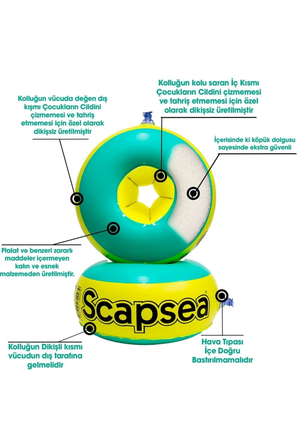 Sacapsea Çocuklar Için Yüzme Kolluğu Içi Dolgulu