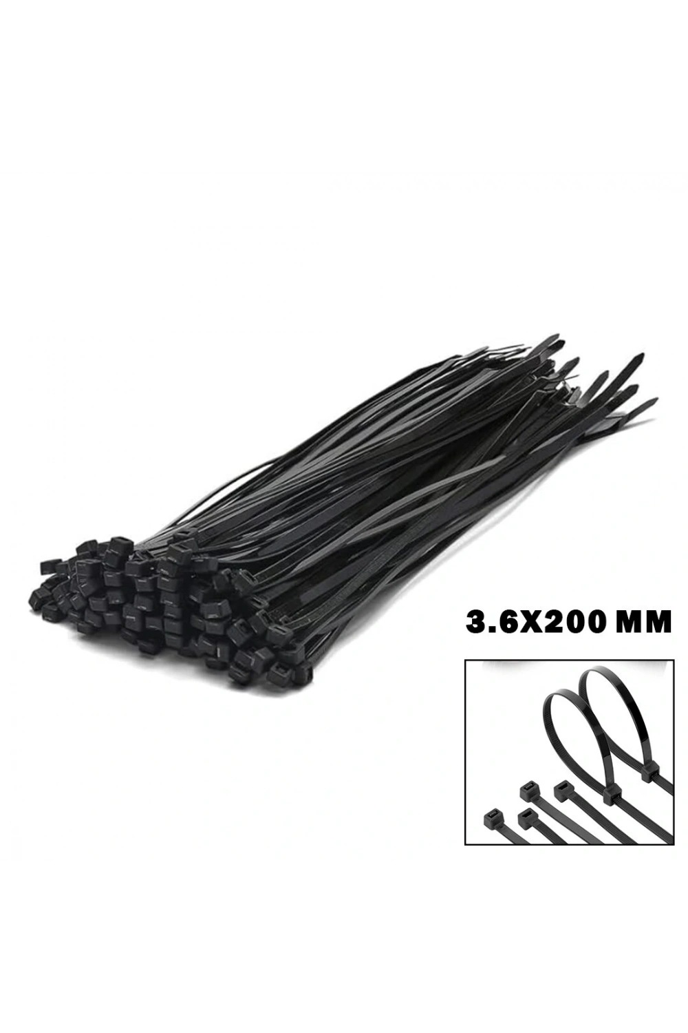 Şahin Tools Şht-174 ( Siyah ) ( 3.6x200mm ) Plastik Cırt Kelepçe ( 100pcs )*200