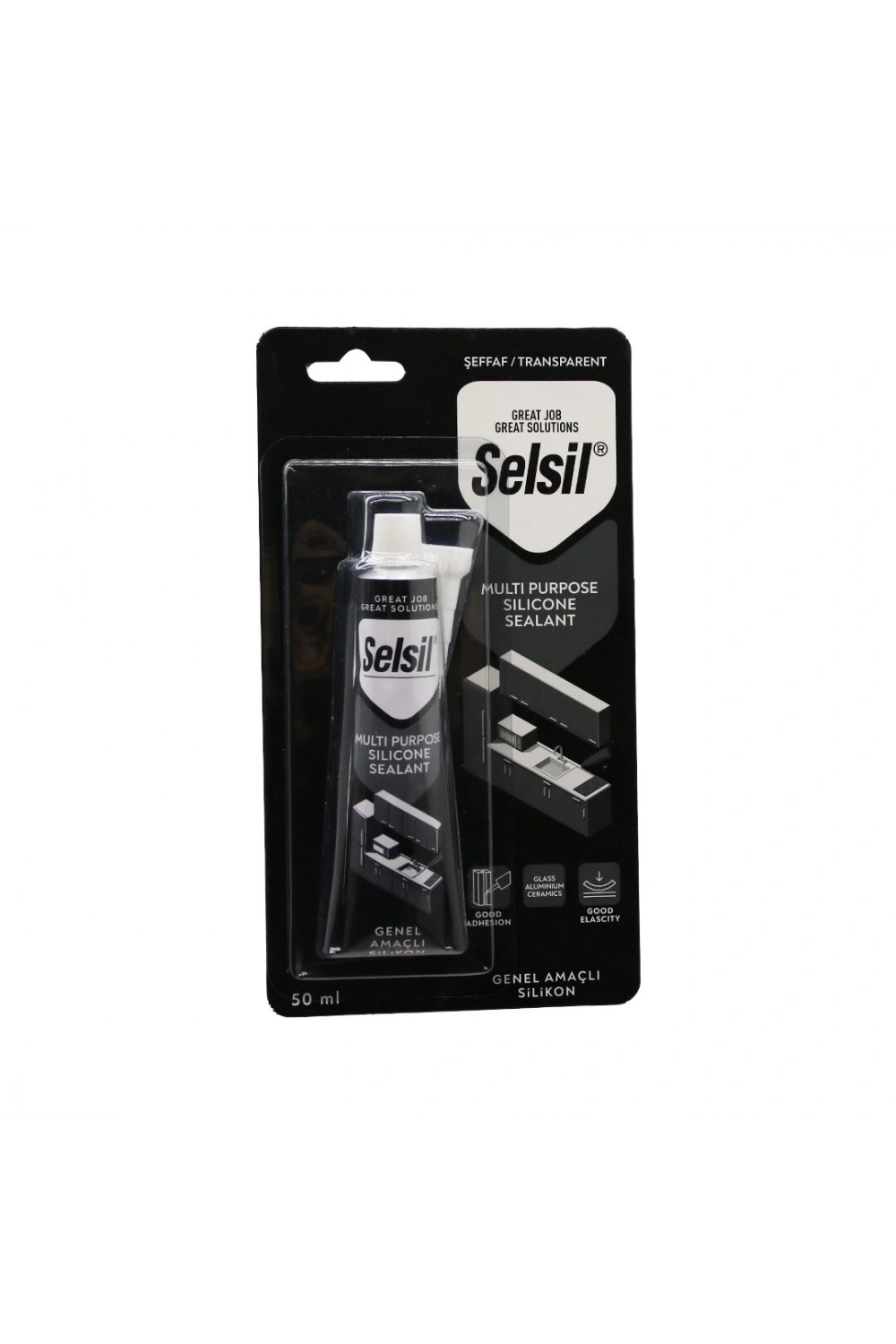 Selsil-2550 ( Genel Amaçlı ) Şeffaf & Transparent & Tüp Silikon 50ml*12=k