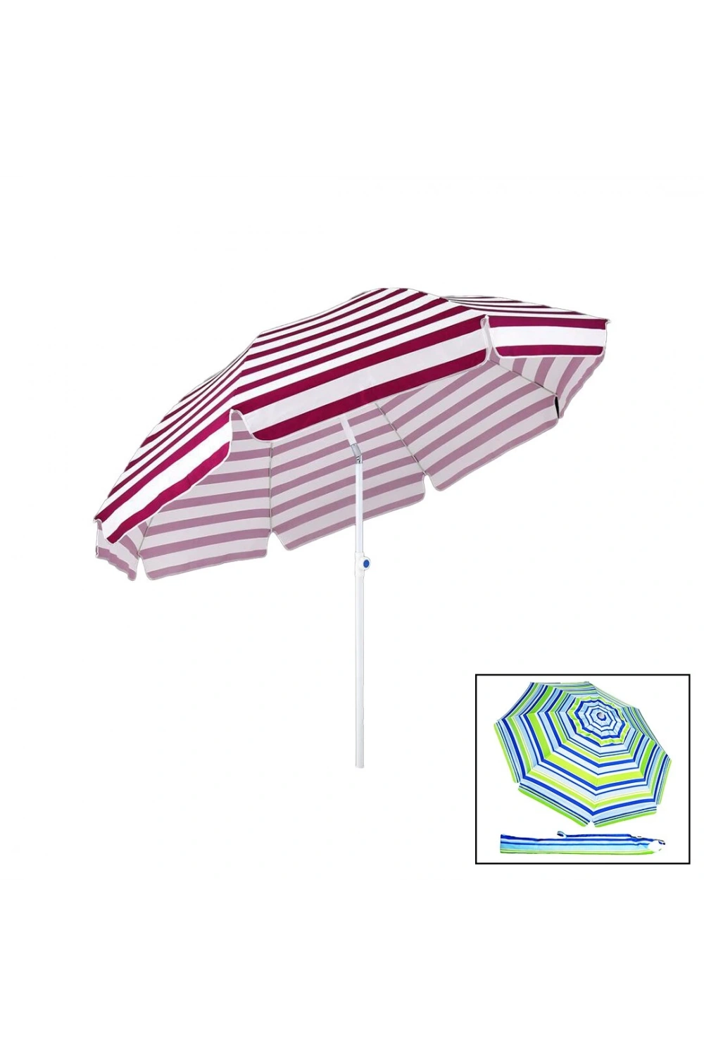 Skybelt Sky-111 (200cm Saplı) (çap: 180cm) (düz Renkli) Plaj Şemsiyesi (omuz Askı Çantalı) (8 Telli) (polyester Kumaş)*12=k