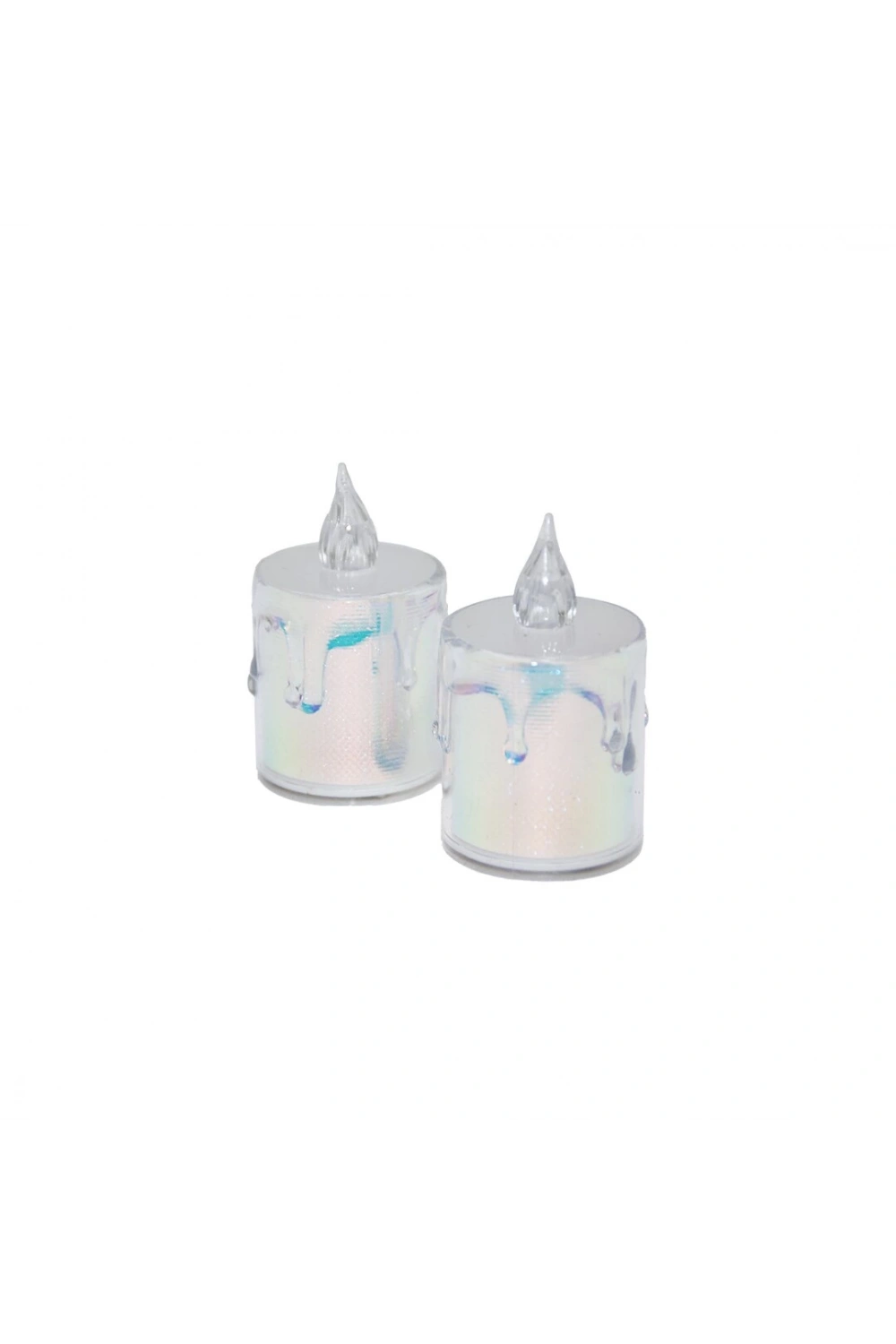 Smokeless Candles Enf-513 (orta Boy= Çap:3.5cm & Y: 4.2cm) (damlalı Akan Mum Modeli) (pilli) Led Mum (mika Kristal Plastik)*24x20