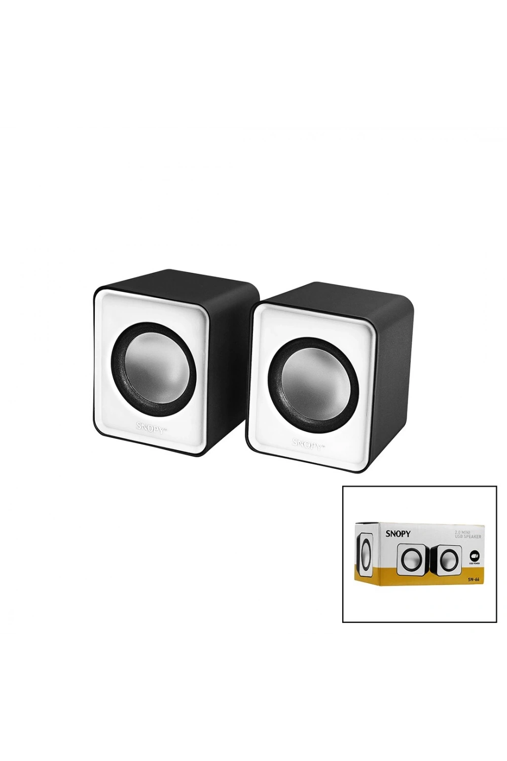 Snopy Sn-66 ( Beyaz ) Usb 2.0 Multimedya 1+1 Hoparlör Speaker Set 6w*100