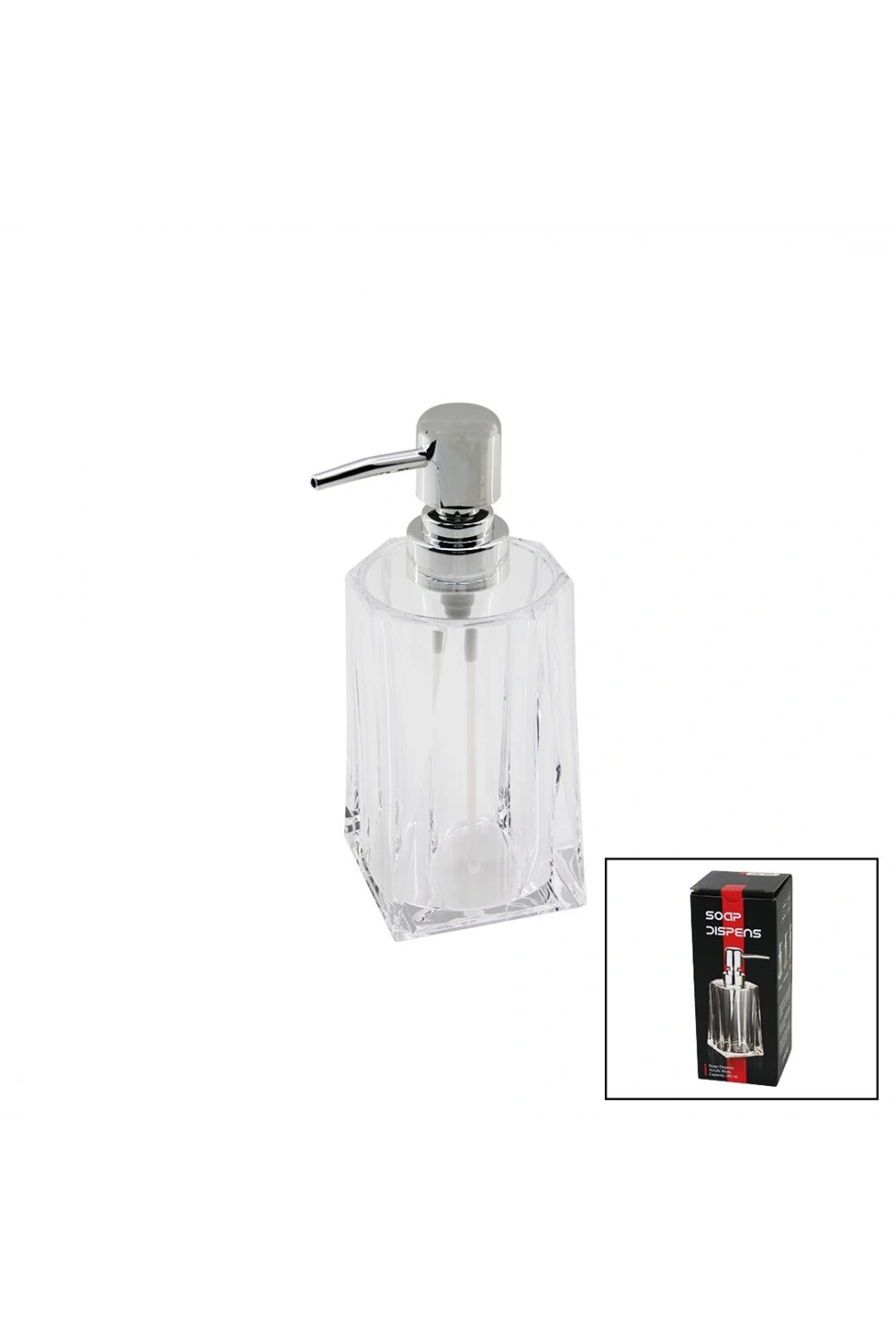 Soap Dıspens Yakut-11632 ( 280ml & Uzun ) ( Şeffaf & Mika Kristal ) Sıvı Sabunluk*36