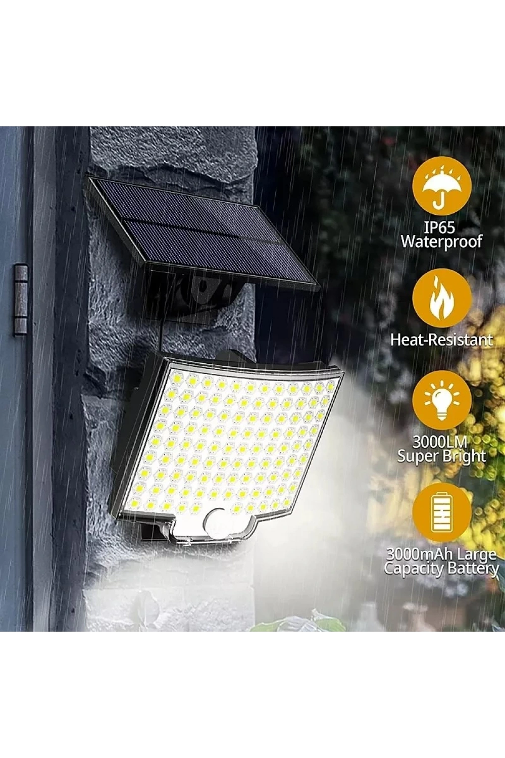Solar Bahçe Aydınlatma Lambası 108 Led Lf-2501b