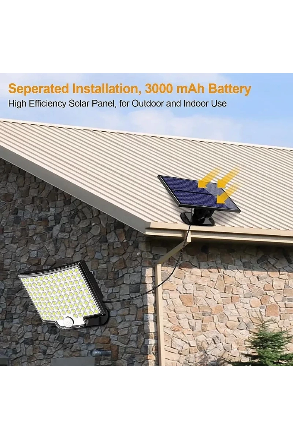 Solar Bahçe Aydınlatma Lambası 108 Led Lf-2501b