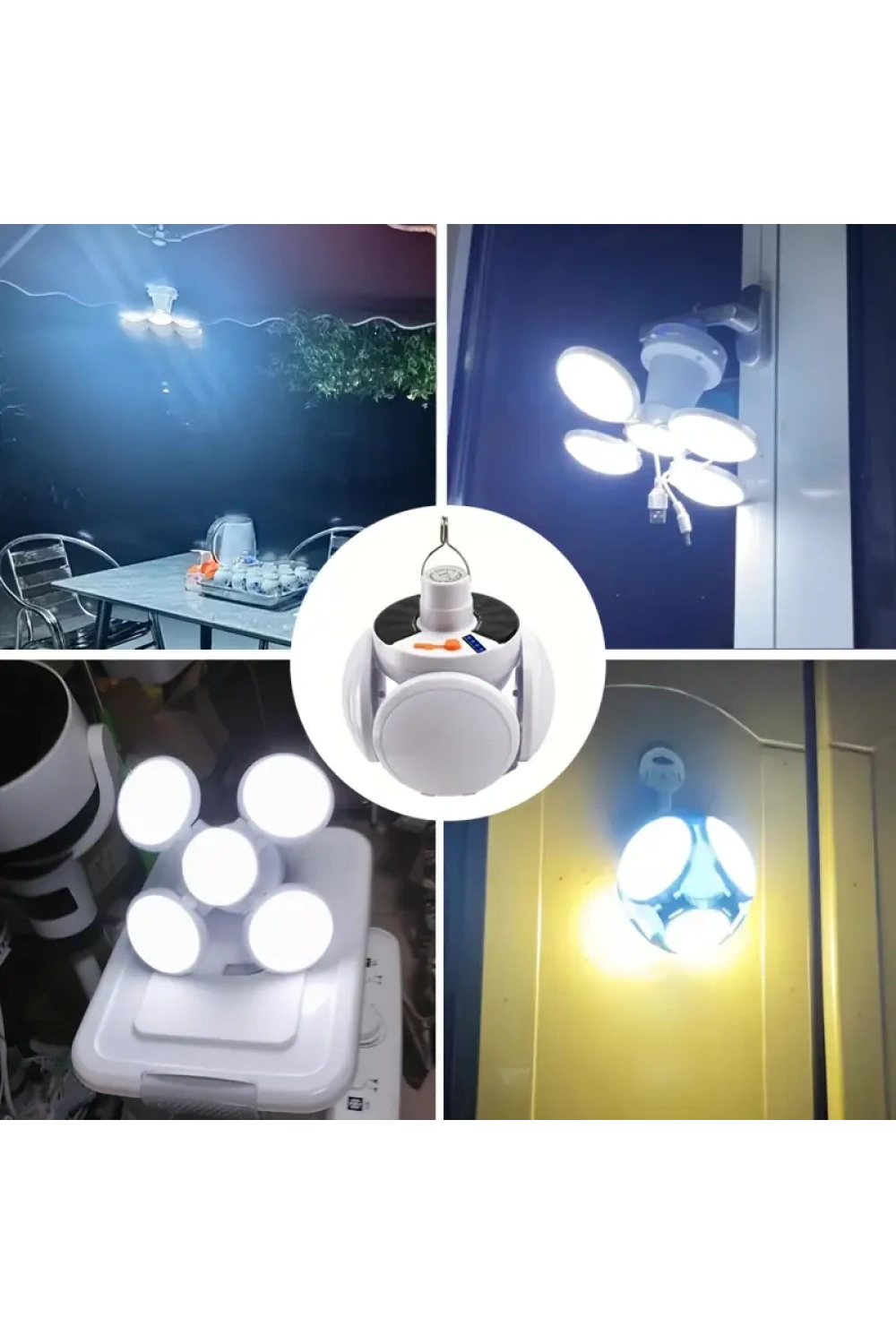 Solar Güneş Enerji Ve Usb Sarjlı 5 Kanatlı Led Lamba Egonex