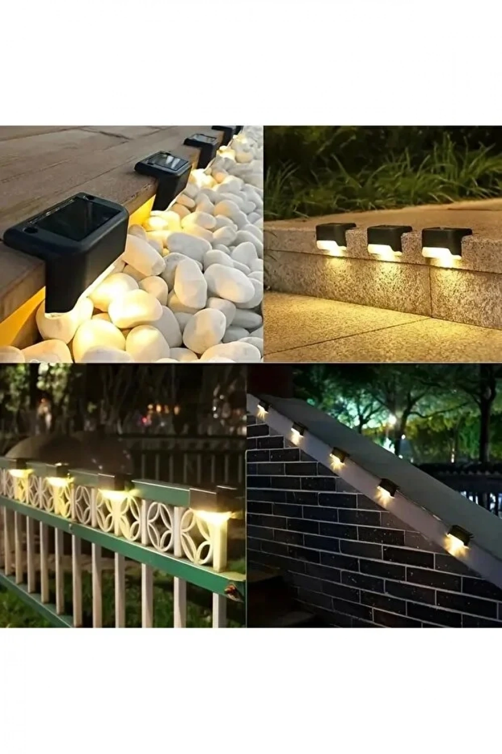 SolarVita 12li Solar Güneş Enerjili Şarj Edilen Köşebent Merdiven Veranda Bahçe Led Lamba Siyah SV-1005