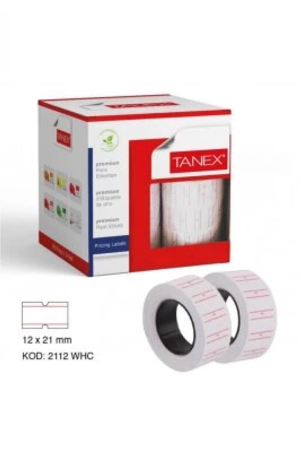 Tanex Beyaz Fiyat Etiketi 12x21mm*24x24