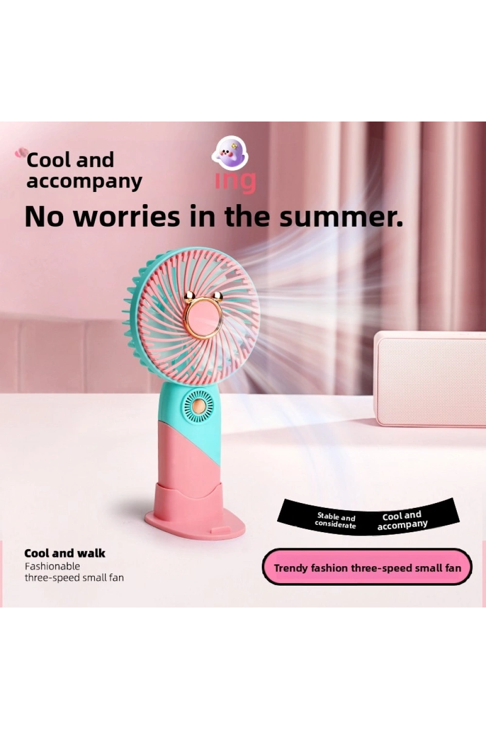 Taşınabilir Mini USB Şarj Edilebilir Fan - Masaüstü El Fanı - El Vantilatörü