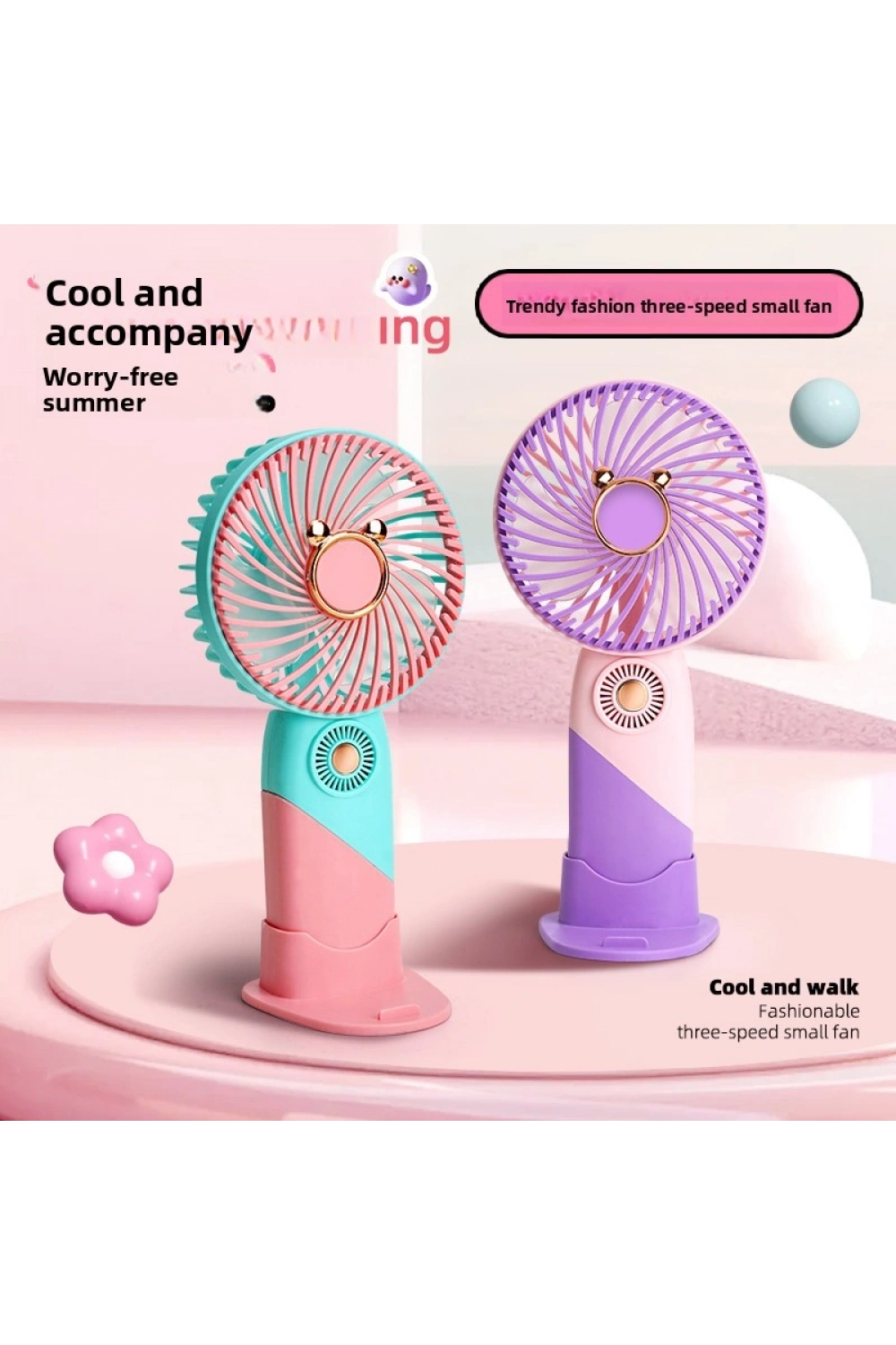 Taşınabilir Mini USB Şarj Edilebilir Fan - Masaüstü El Fanı - El Vantilatörü