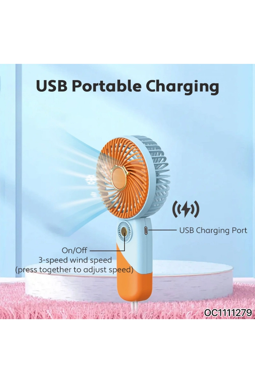 Taşınabilir Mini USB Şarj Edilebilir Fan - Masaüstü El Fanı - El Vantilatörü