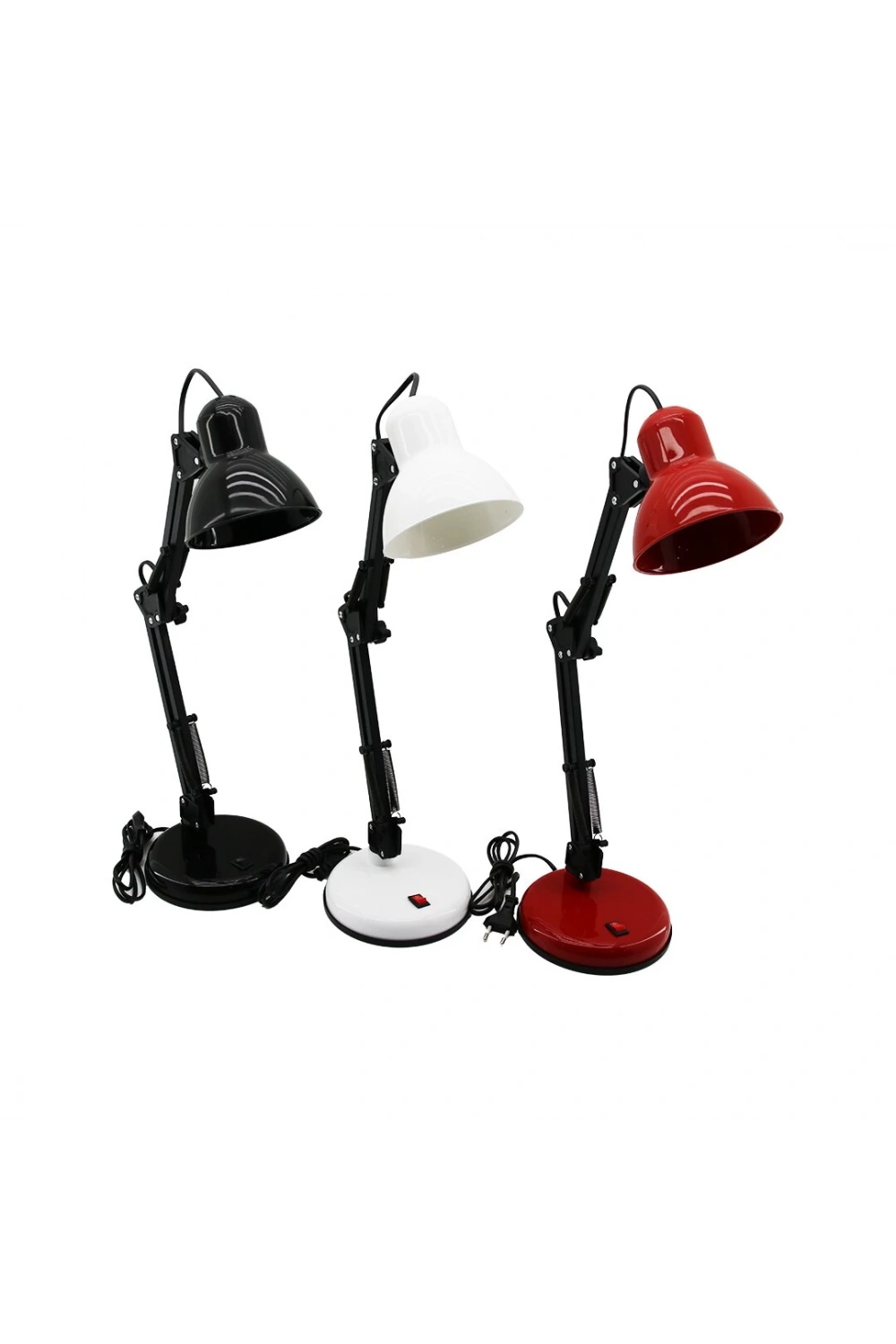 Telmax ( Metal Akrobat Ayaklı ) Elektrikli Masa Lambası ( Renkli Plastik Tabla & Kafa )*6