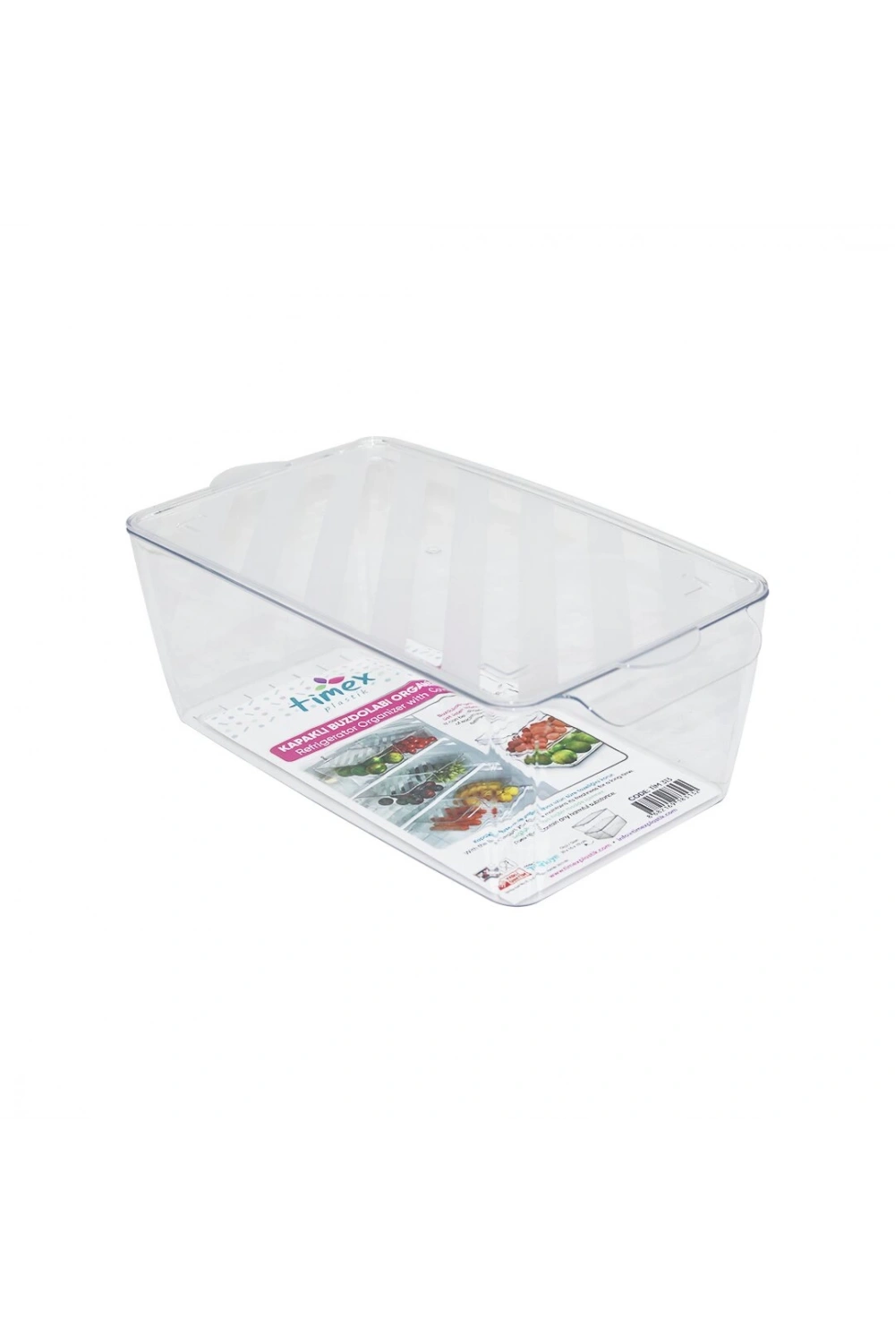 Timex Tim-313 Kapaklı Şeffaf Mika Buzdolabı Organizeri ( 30x16x10cm )*24=k