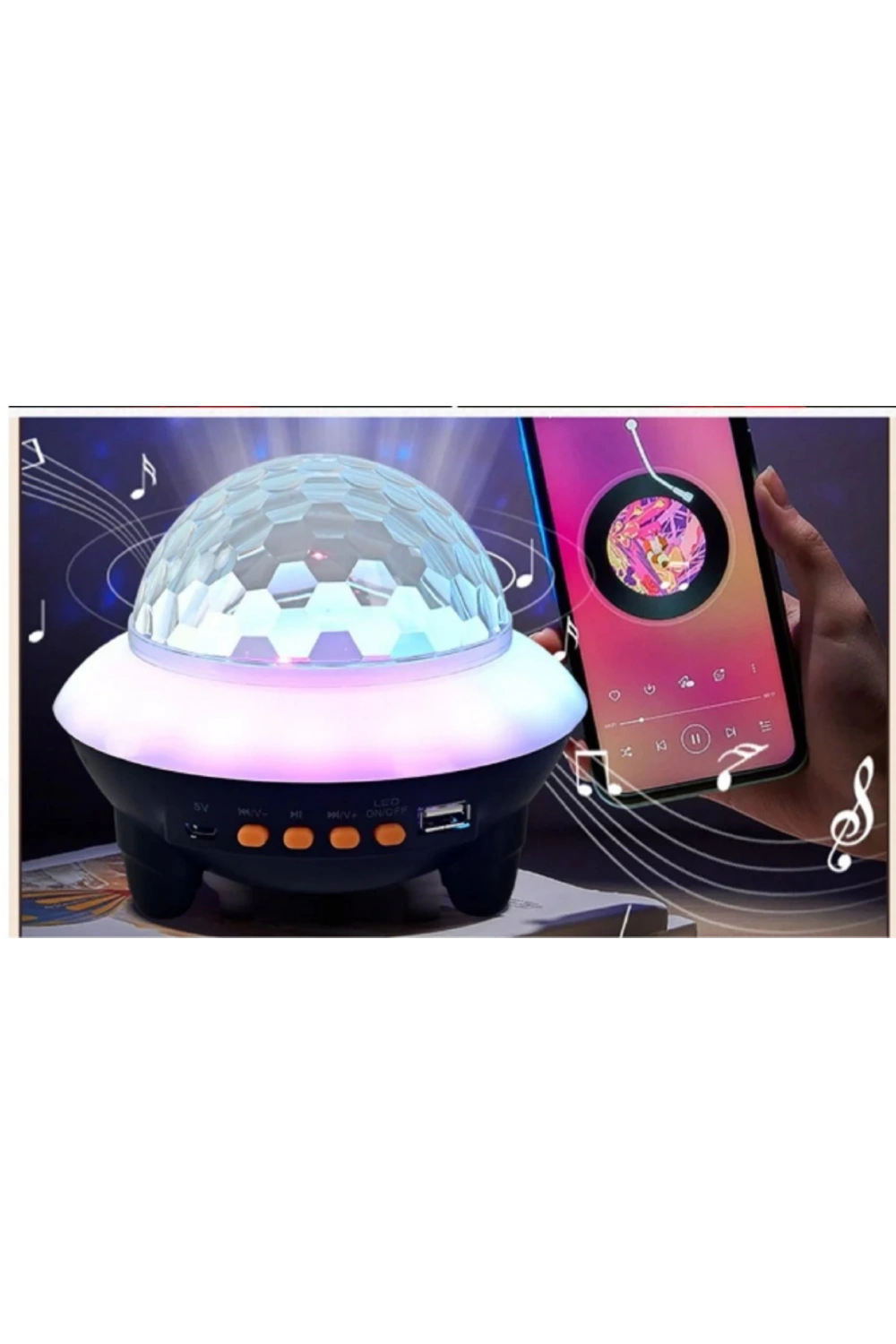 Egonex Gold Orion, Kristal, Müzikli, Bluetooth Bağlantılı, Işık Küresi Or-1001
