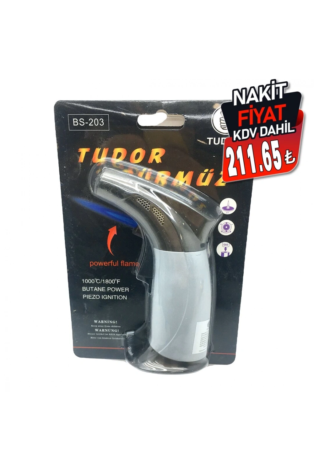 Tudor Bs-203 Pürmüz Torch Nargile Çakmak*100