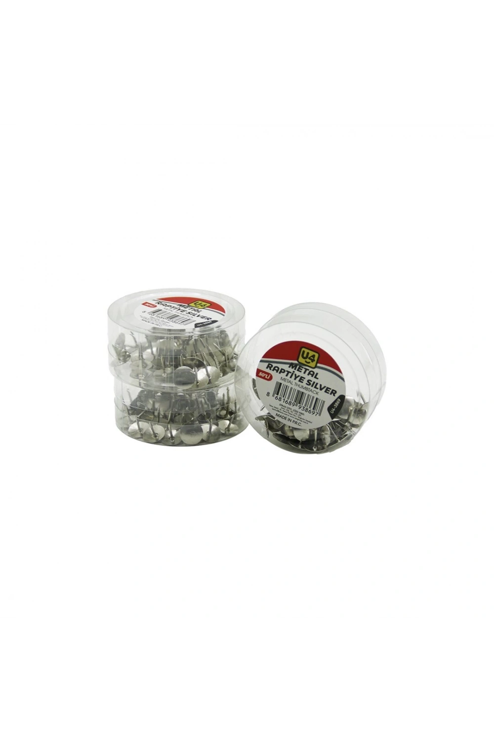 U-4-3869 Metal Raptiye ( 50pcs ) ( Plastik Kutulu )*12x30
