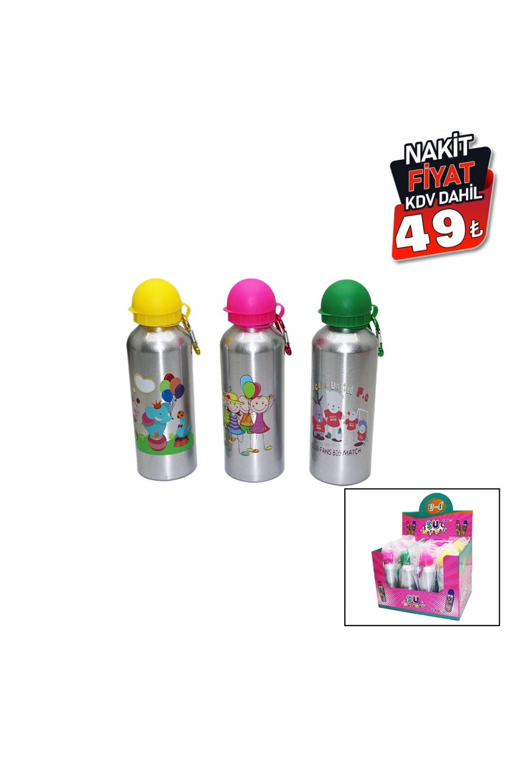 U-4 U4-1038 ( Kız ) ( Metal ) Suluk Matara 500ml*12x8