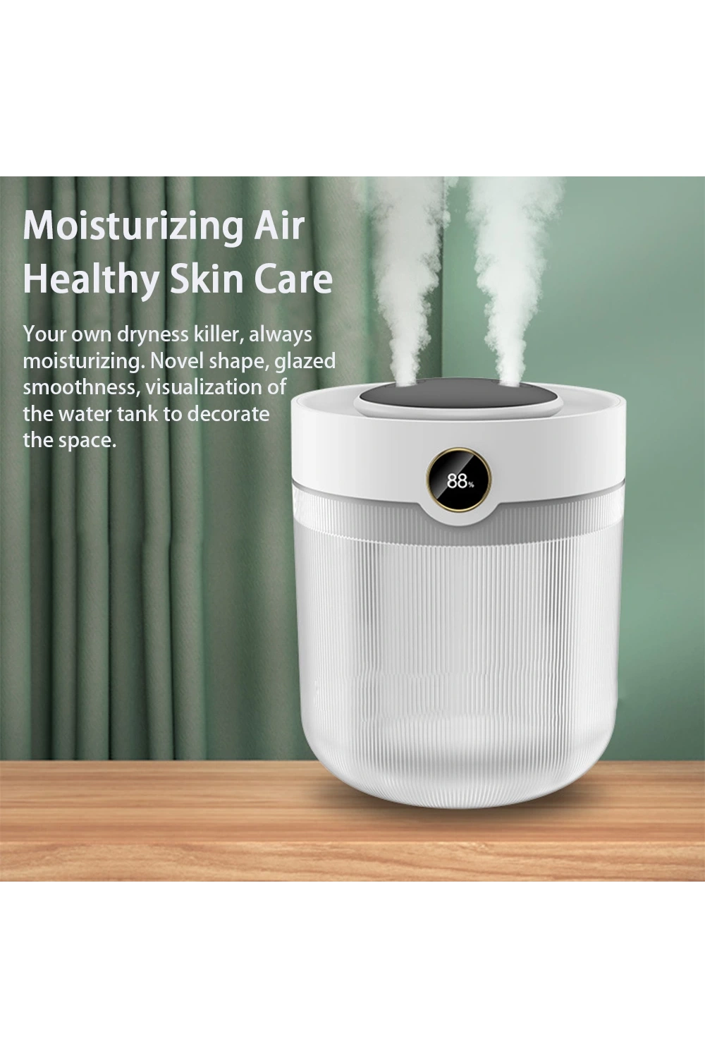 Ultrasonik Oda Hava Nemlendirici Çift Sprey Aromatherapy Ev Ofis Humudifier Rgb Işıklı 2lt