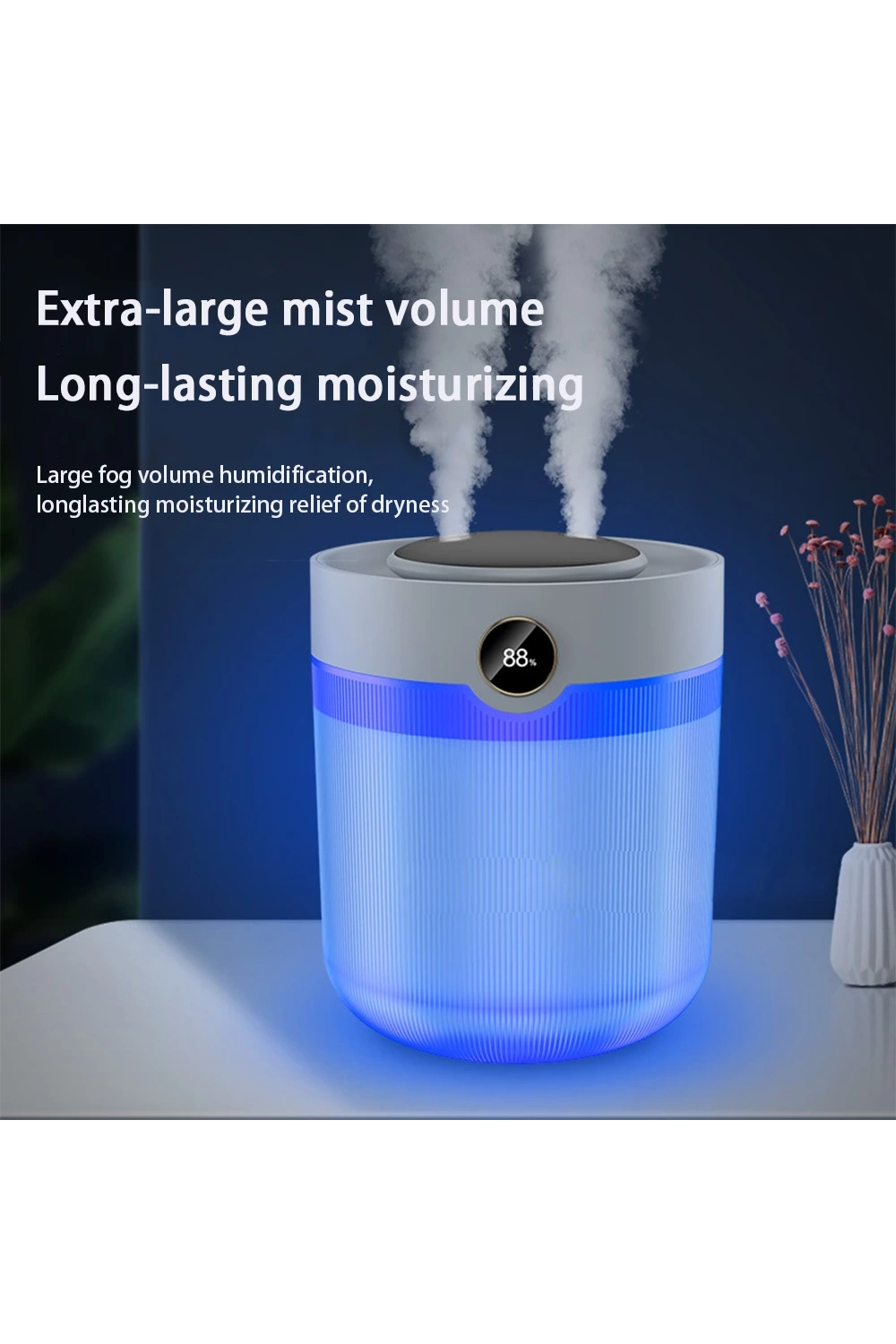 Ultrasonik Oda Hava Nemlendirici Çift Sprey Aromatherapy Ev Ofis Humudifier Rgb Işıklı 2lt
