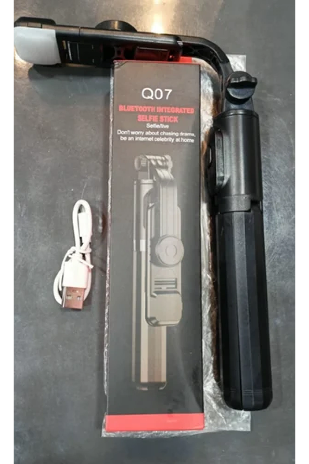 Universal Q07 6 Inç Halka Işık Taşınabilir Bluetooth Selfie Stick Tripod